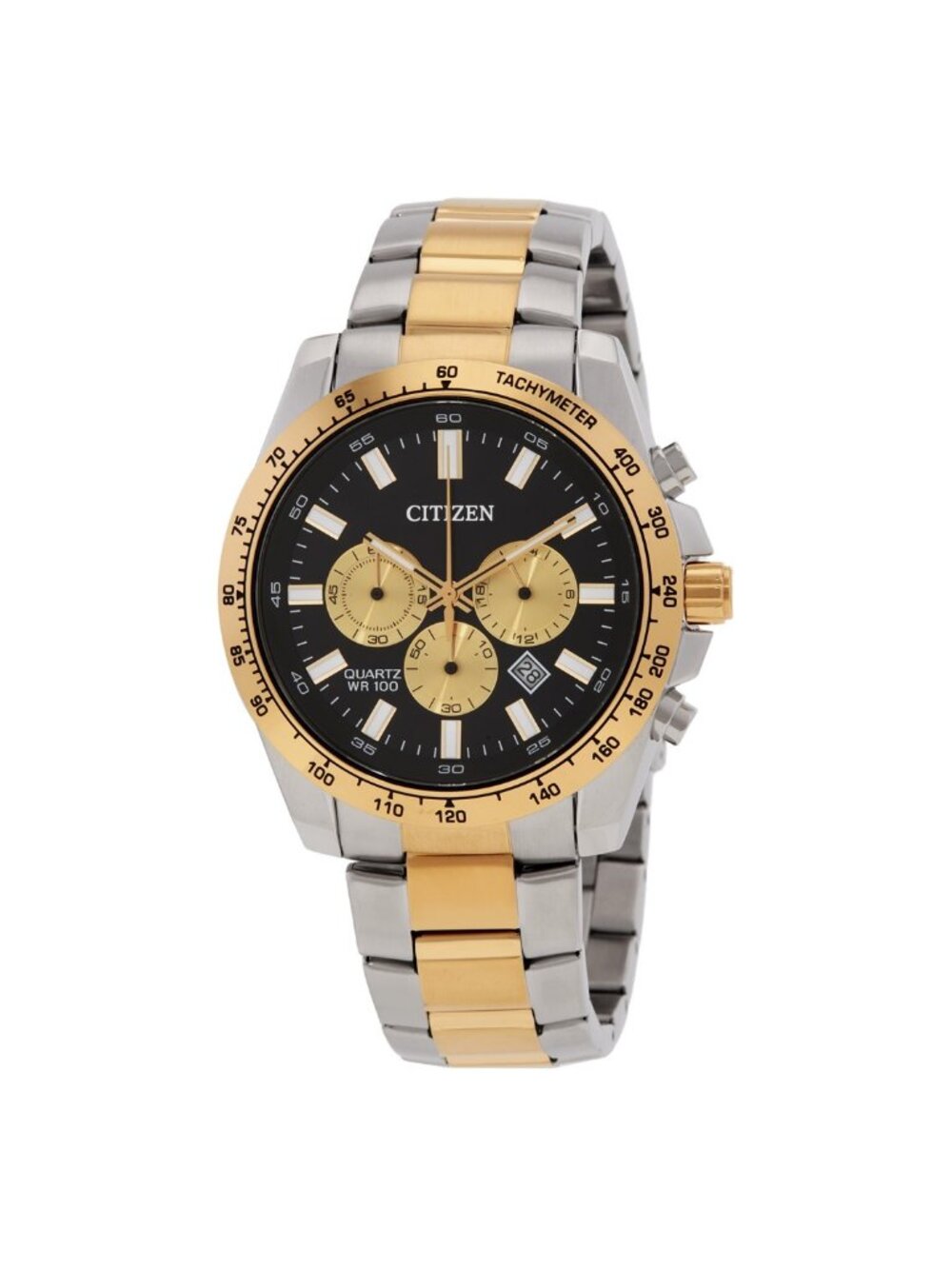 NWT Citizen Chronograph Quartz Black Dial Men's Watch